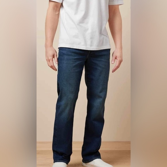 American Eagle Airflex Oiginal Bootcut Darkwash Stretch Zipper Fly 28x27 EUC - Picture 1 of 7